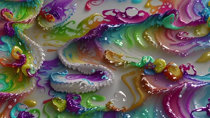 Wall Mural - Abstract colorful holographic animation. Multicolor liquid gradient background. Beautiful gradient texture, Moving abstract multicolored background
