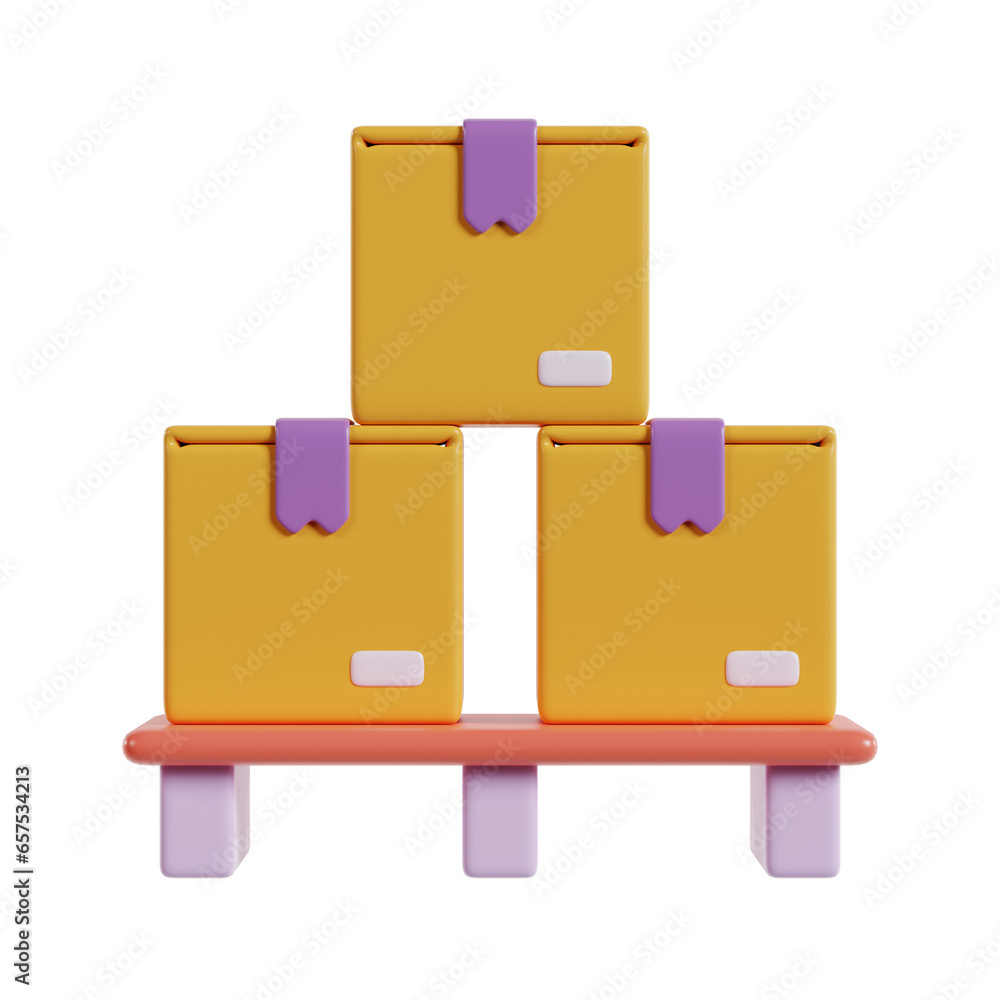 Three boxes stacked on top of each other on a shelf Stock Illustration ...