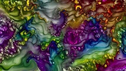 Wall Mural - Abstract colorful holographic animation. Multicolor liquid gradient background. Beautiful gradient texture, Moving abstract multicolored background