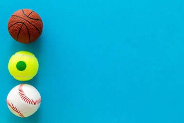 Wall Mural - Team sport balls, top view. Sport games background