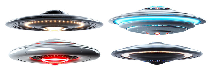 UFO alien ships, cut out