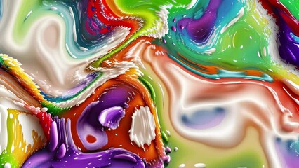 Wall Mural - Abstract colorful holographic animation. Multicolor liquid gradient background. Beautiful gradient texture, Moving abstract multicolored background