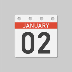 Icon page calendar day - 2 January