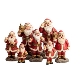 Poster - Santa Claus Figures isolated on white backgound