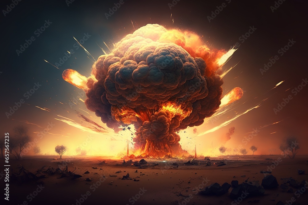 Big bang, mushroom from explosion, nuclear explosion, volcanic eruption ...