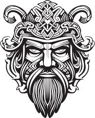 Wall Mural - Vector ornamental ancient man head illustration. Abstract historical mythology man head logo. Good for print or tattoo.