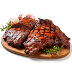 Wall Mural - BBQ Beef isolated on white backgound