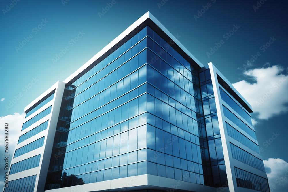 Large building, office center, skyscraper, high-rise building, digital ...