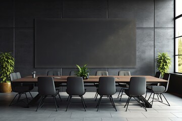 Wall Mural - Grey business interior with coworking and conference zone