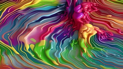 Wall Mural - Abstract colorful holographic animation. Multicolor liquid gradient background. Beautiful gradient texture, Moving abstract multicolored background