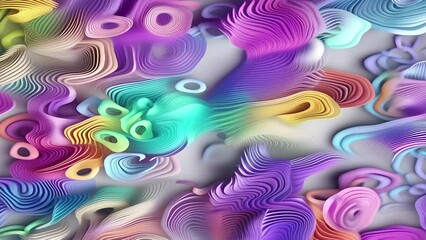 Wall Mural - Abstract colorful holographic animation. Multicolor liquid gradient background. Beautiful gradient texture, Moving abstract multicolored background