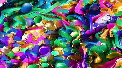 Wall Mural - Abstract colorful holographic animation. Multicolor liquid gradient background. Beautiful gradient texture, Moving abstract multicolored background