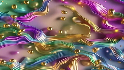 Wall Mural - Abstract colorful holographic animation. Multicolor liquid gradient background. Beautiful gradient texture, Moving abstract multicolored background