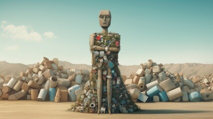Leinwandbilder - Visualize a person participating in a recycling program to reduce waste and promote environmental sustainability