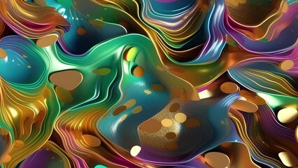 Wall Mural - Abstract colorful holographic animation. Multicolor liquid gradient background. Beautiful gradient texture, Moving abstract multicolored background