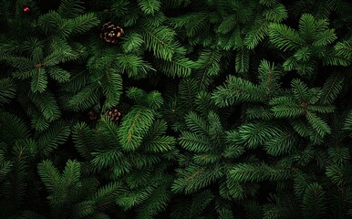 Christmas tree leaf background in the style of vibrant colors. Generative AI