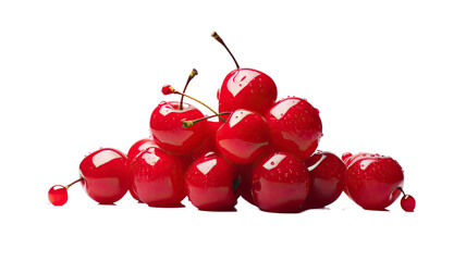 Wall Mural - sweet and tasty cherries on a white background