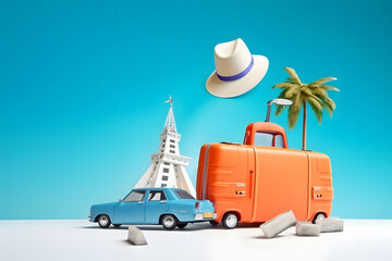 Poster - 3d rendering style travel elements