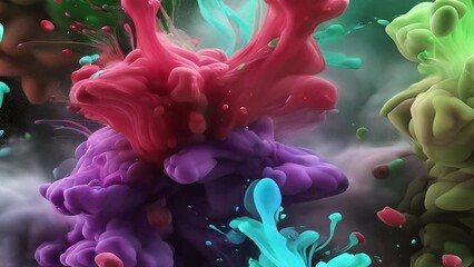 Wall Mural - Abstract colorful holographic animation. Multicolor liquid gradient background. Beautiful gradient texture, Moving abstract multicolored background
