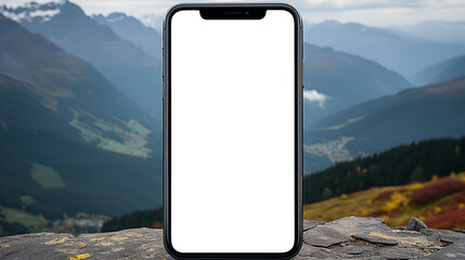 Mobile phone with blank screen, generative AI