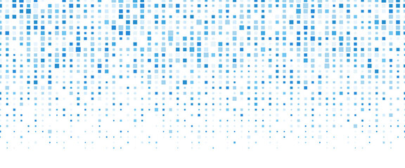 blue square dotted halftone pattern, futuristic, science technology background, seamless border for 