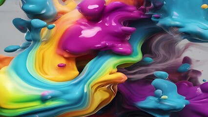 Wall Mural - Abstract colorful holographic animation. Multicolor liquid gradient background. Beautiful gradient texture, Moving abstract multicolored background