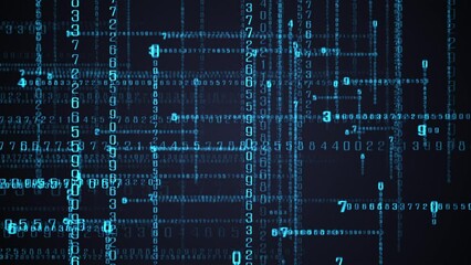 Blue Digital Data Array in a 3D animation