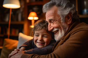 Portrait of grandfather and grandson