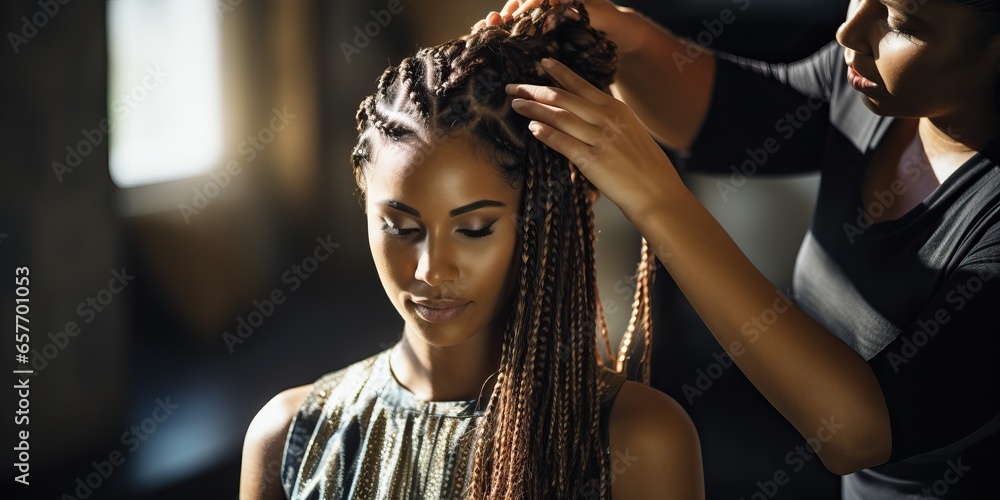 Beautiful african american woman with dreadlocks hairstyle in beauty ...