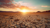 Fototapeta  - Cracked earth parched land arid soil desert Climate Change