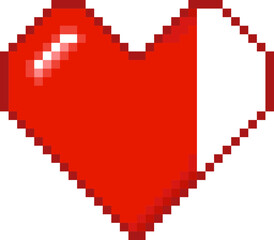 Wall Mural - Red heart pixel art 8-bit icon vector 