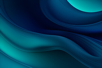 Wall Mural - Modern Futuristic Banner Background With Teal Green, Teal and Very Dark Blue Color. Modern Soft Swirl Waves Background Illustration.