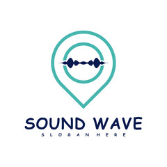 Wall Mural - Point with Sound wave logo design concept vector. Sound wave illustration design