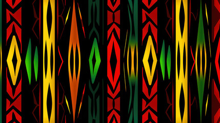Wall Mural - african clash ethnic tribal seamless pattern background. generative ai