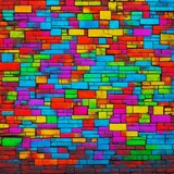 Fototapeta Młodzieżowe - colorful background brick wall generative AI