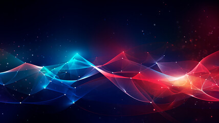 Wall Mural - abstract polygonal space low poly dark background with connecting dots and line