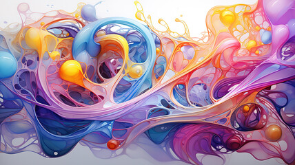 Wall Mural - fractal world abstraction, bright color. generative ai