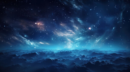 Wall Mural - milky way galaxy illuminates the night sky in deep space. generative ai