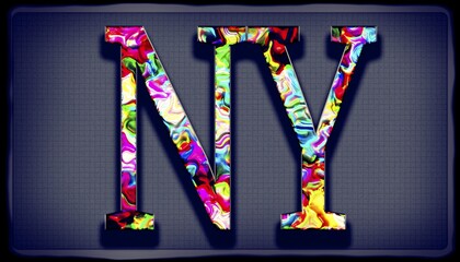 Wall Mural - Double letter signature NY in an unique design named Painter rough