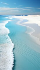 Wall Mural - Beautiful empty beach with waves on white sand