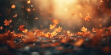 Autumn Fall Leaves Background Cinematic