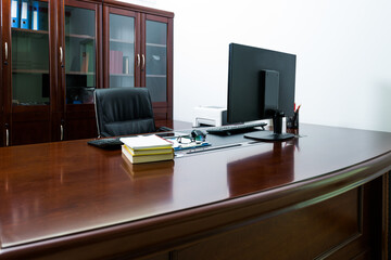 Wall Mural - Modern workspace with computer and chair