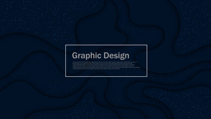 Wall Mural - exclusive graphic wallpaper, dynamic blue geometric with dots background.