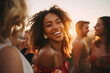 © Stock Rocket - Smiling African American woman having fun at a music festival.