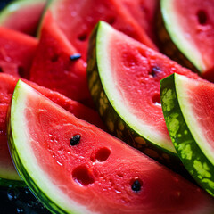 Wall Mural - slice of watermelon on white
