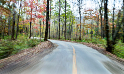 Poster - Empty road in motion blur