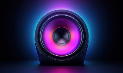 Wall Mural - Speaker with RGB colors, 80s and 90s retro style background. Generative AI