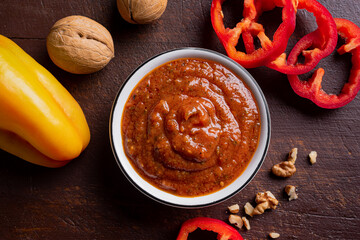 Wall Mural - Walnut and roasted red pepper dip Muhammara