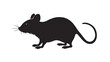 © Anna - a black rat silhouetted on a white background with the word rat on it.  generative ai