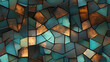 Seamless Triangle Mosaic Copper Texture with Verdigris Patina